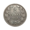 2 марки 1866 год S.Александр II.Русская Финляндия.Серебро.