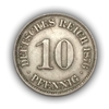 10 пфеннингов 1876 год.А.Германия.Веймарская республика.