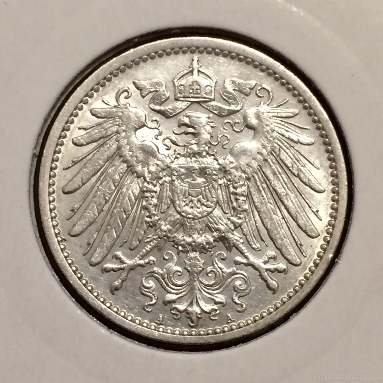 1 марка 1911 год.Германия.Серебро.UNC