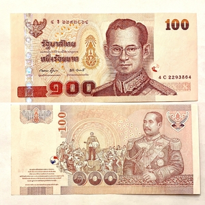 100 бат 2005 год.Банкнота.Рама IX.Таиланд.Press.