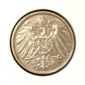 1 марка 1914 год.Германия.Серебро.XF