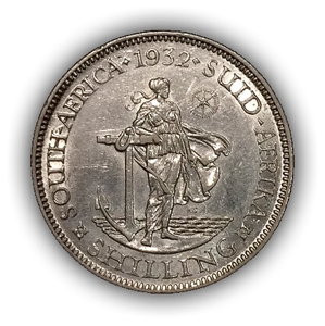 1 шиллинг 1932 год.Георг V.Британская Южная Африка.Серебро.