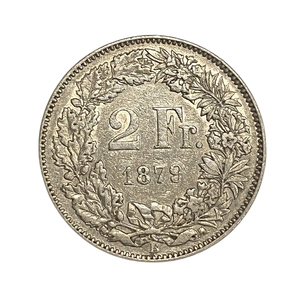 2 Франка 1879 год.Швейцария.Серебро.