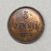5 пенни 1873 год.Александр II.Русская Финляндия.Медь.
