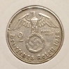 2 рейхсмарки 1938 год A«Пауль фон Гинденбург».Германия.3-ий Рейх.Серебро