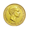 25 песет 1878 год.Альфонсо XII.Испания.Золото.