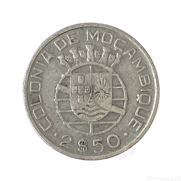 2,5 эскудо 1942 год.Мозамбик.Серебро.