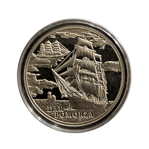 1 рубль 2009 год.Парусник Dar Pomorza.Дар Поморья.Беларусь.Серебро.