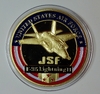 Жетон "Самолет F-35 Lighting II (JSF)" позолота,эмаль