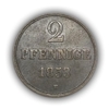 2 пфеннинга 1853 год.B.Германия.Ганновер.Георг V.