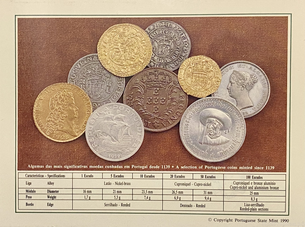 Годовой набор монет 1989 год.Португалия.Буклет.