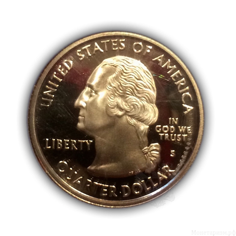 Набор монет 2008 год 0,25$ quarters dollar "Штаты и территории США" в боксе.Proof