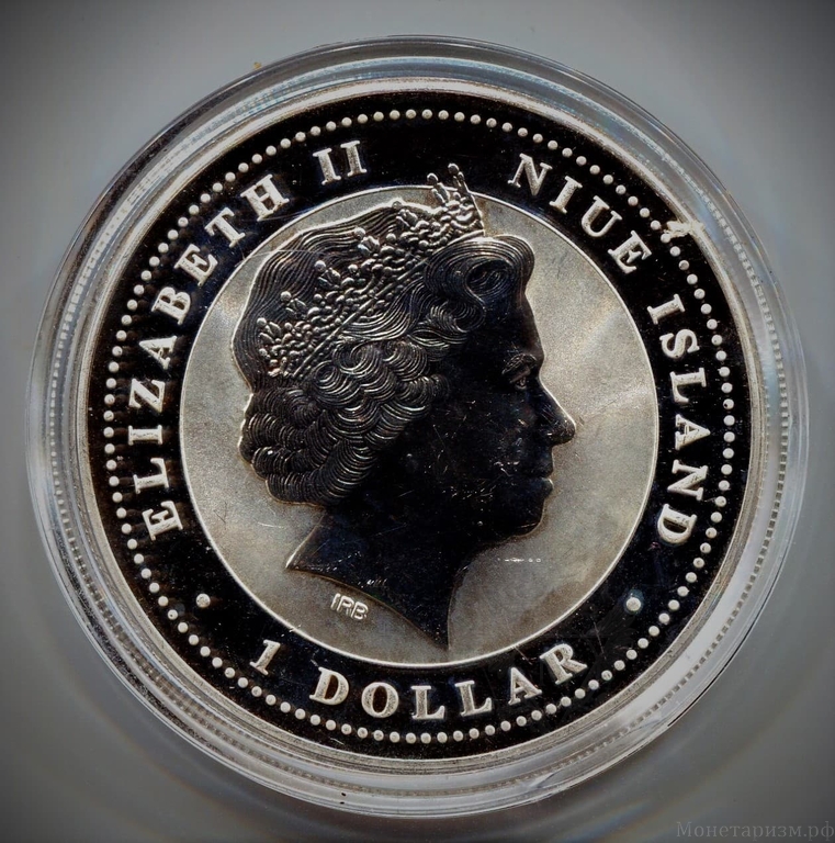 1 доллар 2008 "Год Крысы.Лунар".Серебро 1 Oz