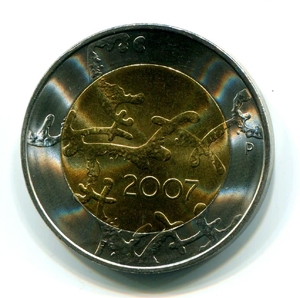  5 евро 2007 г. "90 лет Независимости".Финляндия