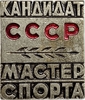 Знак кандидат в мастера спорта СССР .