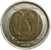 200 франков 2011 год.Пингвины.Острова Крозе.Биметалл.