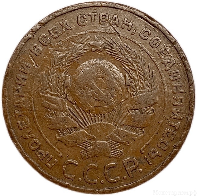 5 копеек 1924 год.Погодовка СССР.Медь.