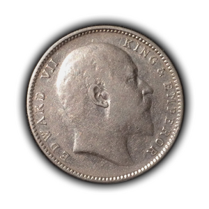 1 рупия 1906 год "Король Эдуард VII".Британская Индия.Серебро.