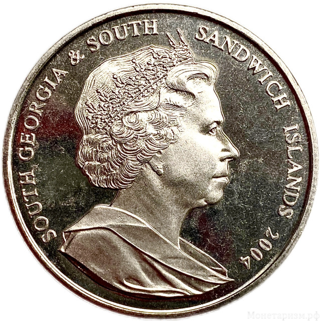 2 фунта 2004 год.Фрегат.100 летие г.Глютвикен.Южная Джоржия и Южные Сэндвичевы острова.