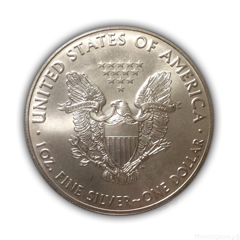 1 доллар 2016 год "Walking Liberty.Шагающая Свобода".США.Ag.