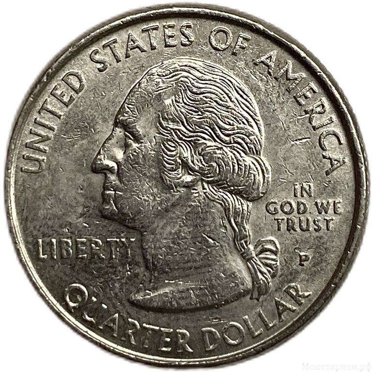 25 центов (квотер) 1999 год.Двор P.Делавэр.Штаты и территории.США.