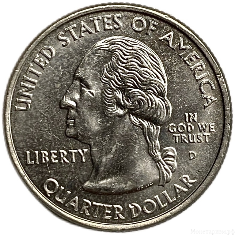 25 центов (квотер) 2004 год.Двор D.Висконсин.Штаты и территории.США.