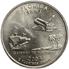 25 центов (квотер) 2004 год.Двор D.Флорида.Штаты и территории.США. 