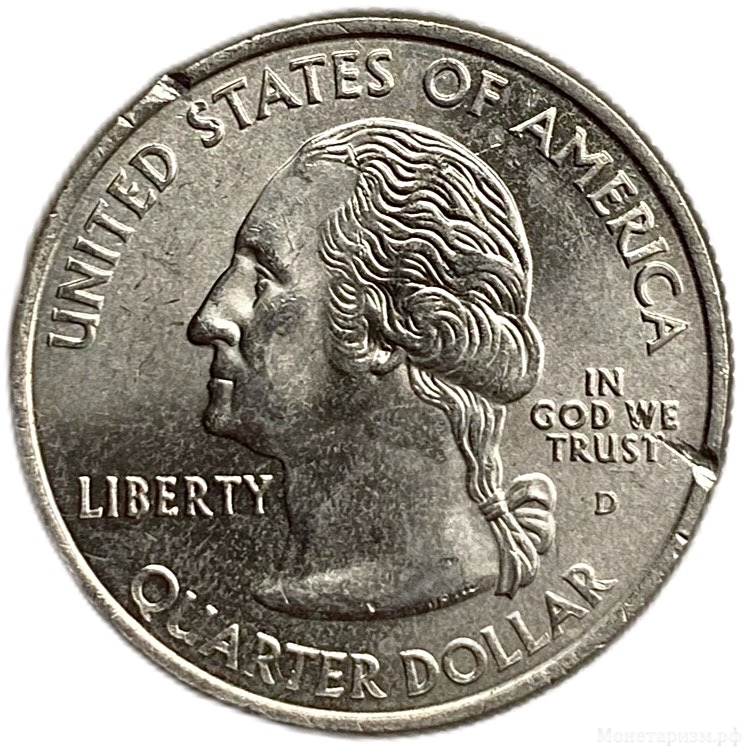 25 центов (квотер) 2004 год.Двор D.Техас.Штаты и территории.США.