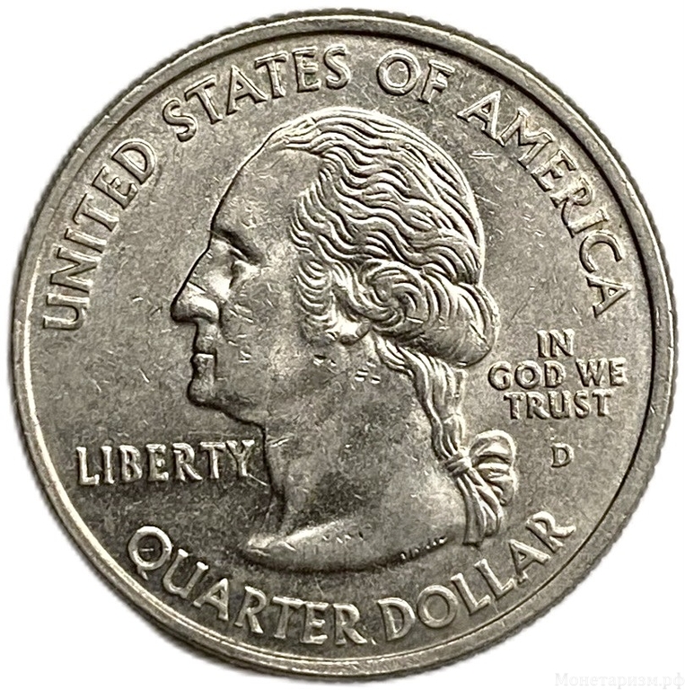 25 центов (квотер) 2004 год.Двор D.Айова.Штаты и территории.США. 