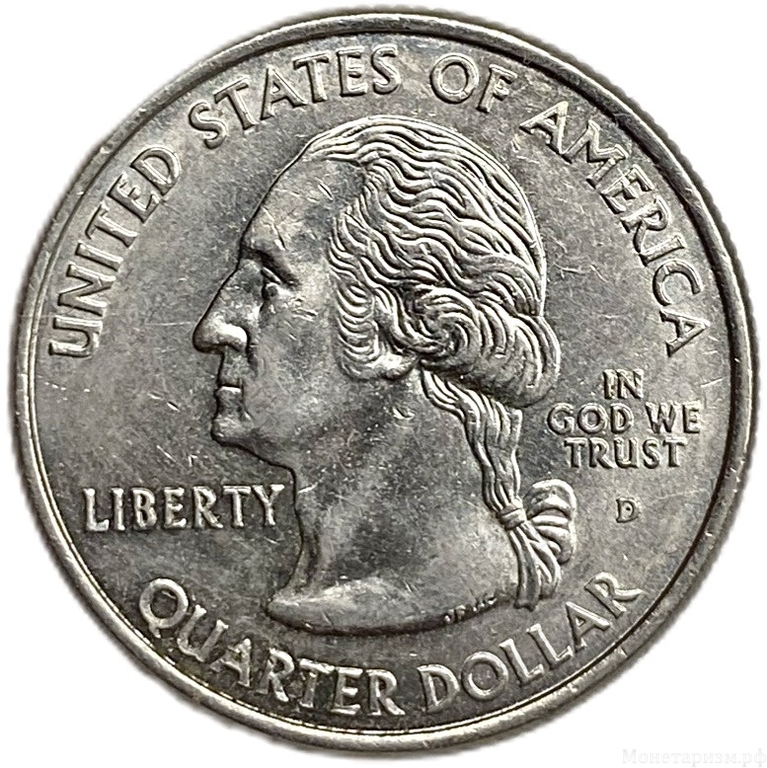 25 центов (квотер) 2005 год.Двор D.Калифорния.Штаты и территории.США. 