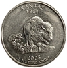 25 центов (квотер) 2005 год.Двор D.Канзас.Штаты и территории.США. 