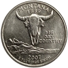 25 центов (квотер) 2007 год.Двор D.Монтана.Штаты и территории.США.