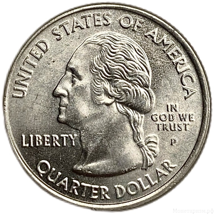 25 центов (квотер) 2007 год.Двор P.Вайоминг.Штаты и территории.США. 