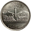 25 центов (квотер) 2007 год.Двор D.Юта.Штаты и территории.США.