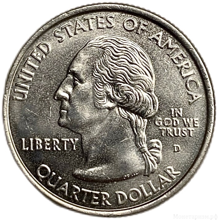 25 центов (квотер) 2007 год.Двор D.Юта.Штаты и территории.США.