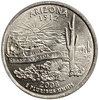 25 центов (квотер) 2008 год.Двор P.Аризона.Штаты и территории.США.