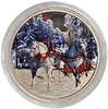 1 доллар 2014 год.Русская тройка.Лошади.Токелау.Серебро,эмаль.В коробке.