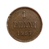 1 пенни 1907 год.Николай 2.Русская Финляндия.Медь.