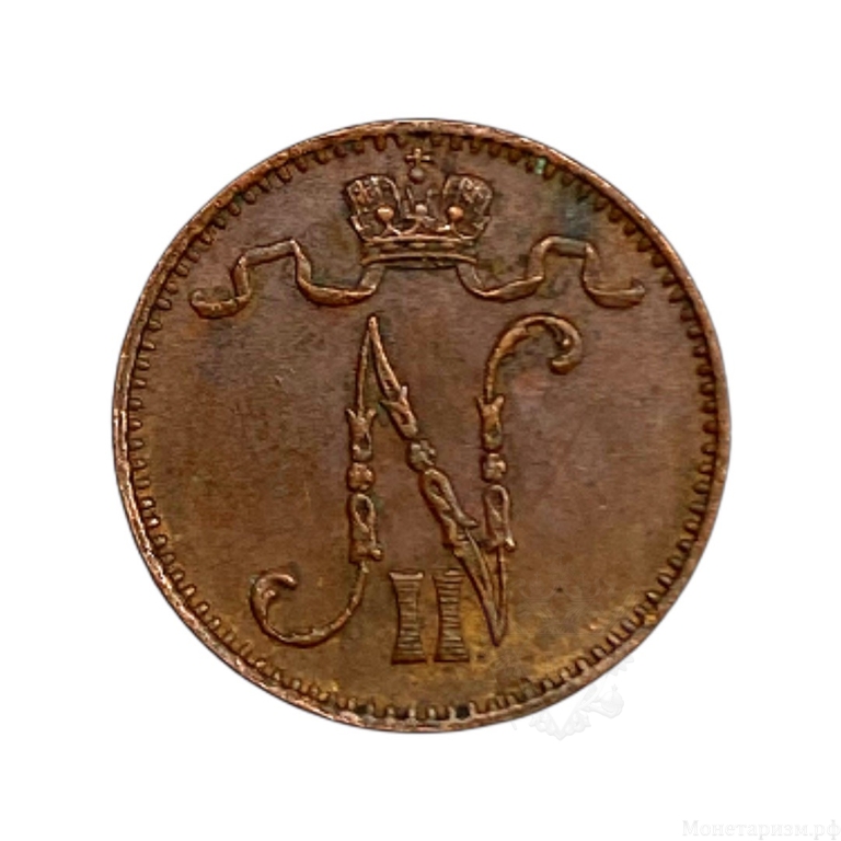1 пенни 1914 год.Николай 2.Русская Финляндия.Медь.