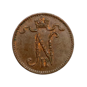 1 пенни 1915 год.Николай 2.Русская Финляндия.Медь.