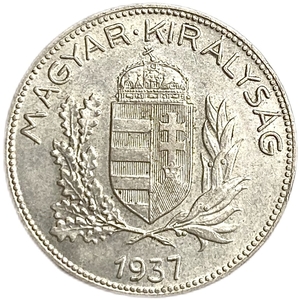 1 пенгё 1937 год.Венгрия.Серебро.
