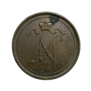 10 пенни 1895 год.Николай II.Русская Финляндия.Медь.