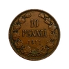 10 пенни 1911 год.Николай II.Русская Финляндия.Медь.