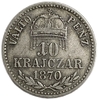 10 крейцеров 1870 год.Франц Иосиф I.Венгрия.Серебро. 