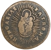 1 динар 1768 год.Дева Мария с младенцем.Венгрия.Медь.