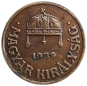 1 филлер 1939 год.Венгрия.Бронза. 