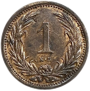 1 филлер 1902 год.Венгрия.Бронза.  