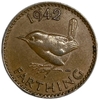 1 фартинг 1942 год.Георг VI.Птица крапивник.Великобритания.Бронза. 