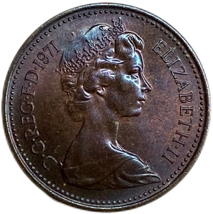 1 пенни 1971 год.Елизавета II.Великобритания.
