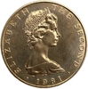 5 фунтов 1981 год.Елизавета 2.Остров Мэн.Великобритания.Вирениум.Proof.